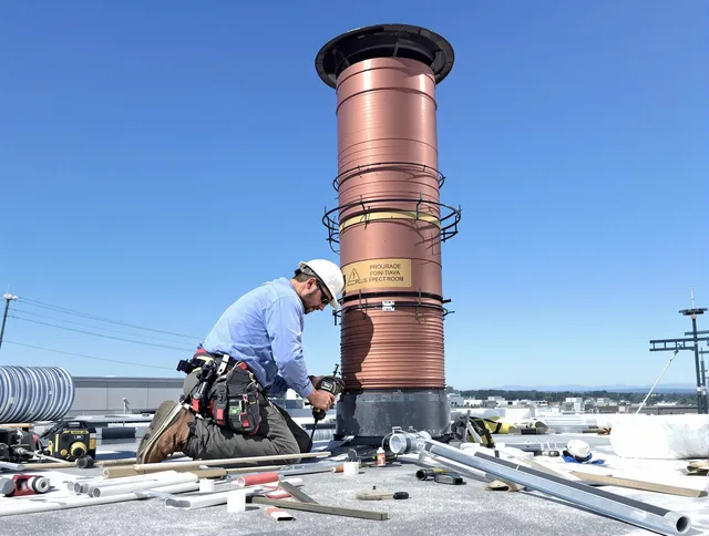 Installed chimney liner by Brecksville Chimney Sweep in Brecksville, OH