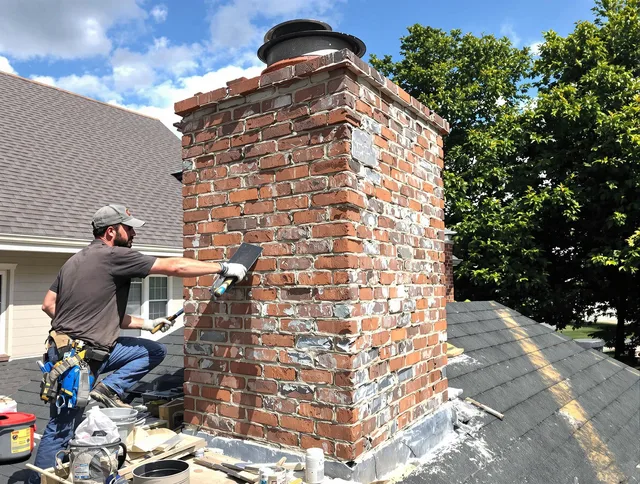 Completed chimney rebuild by Brecksville Chimney Sweep in Brecksville, OH