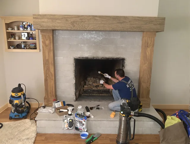 Detailed creosote removal process by Brecksville Chimney Sweep in Brecksville, OH