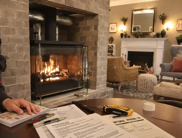 Brecksville Chimney Sweep verifying fireplace safety measures in Brecksville, OH