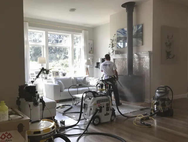 Soot removal service by Brecksville Chimney Sweep for a fireplace in Brecksville, OH